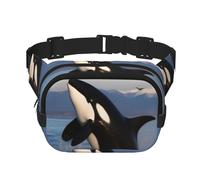 Sac banane Killer Whale pour femme - Imperméable et réglable - Sac banane tendance et décontracté - Pour la course à pied, l'entraînement, la randonnée, les voyages, noir, taille unique, Noir , Taille