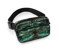 Sac banane léger avec imprimé arbre vert magique pour voyage, sport, randonnée, course à pied, arbre vert magique, 7,9 x 13 cm, Arbre vert magique, 7.9 X 5.1 in