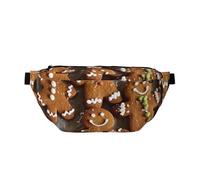 Sac banane léger avec imprimé biscuits en pain d'épice pour la marche, le cyclisme, la randonnée, les voyages, Noir , Taille unique, Sac à dos décontracté