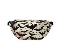 Sac banane léger avec imprimé chauve-souris volantes pour Halloween, sac banane léger pour la marche, le cyclisme, la randonnée, les voyages, Noir , Taille unique, Sac à dos décontracté