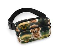 Sac banane léger avec imprimé Golden Retrievers - Pour voyage, sport, randonnée, course à pied, Golden Retrievers, 7,9 x 13 cm, Golden Retrievers, 7.9 X 5.1 in