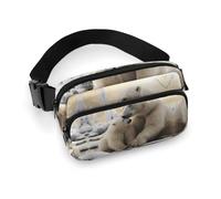 Sac banane léger avec imprimé ours polaire pour voyage, sport, randonnée, course à pied, 7,9 x 13 cm, Ours polaire Love, 7.9 X 5.1 in