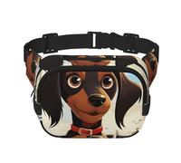 Sac banane léger avec inscription « I Love My Dog Teckel » - Petit sac banane tendance pour femme et homme - Pour la course à pied, l'entraînement, la randonnée, les voyages