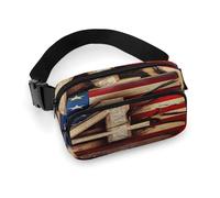 Sac banane léger avec sangle réglable pour course à pied et voyage Motif drapeau patriotique 4 juillet