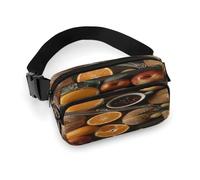 Sac banane léger avec sangle réglable pour course à pied et voyage Motif plateau de petit-déjeuner