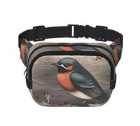 Sac banane léger en graphite avec motif d'hirondelle grange - Petit sac banane tendance pour homme et femme - Pour la course à pied, l'entraînement, la randonnée, les voyages