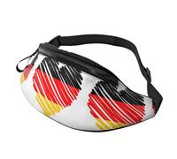 Sac Banane Léger Fanny Pack Drapeau Allemand en Forme De Cœur Loisir Sac Poitrine pour Running Cyclisme D'Entraînement 14X35Cm