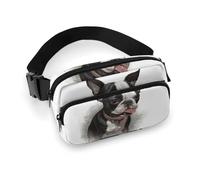 Sac banane léger imprimé Boston Terrier pour voyage, sport, randonnée, course à pied, Boston Terrier, 20 x 13 cm, Boston Terrier, 7.9 X 5.1 in