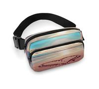 Sac banane léger imprimé Love Beach pour voyage, sport, randonnée, course à pied, plage d'amour, 7,9 x 13 cm, Love Beach, 7.9 X 5.1 in