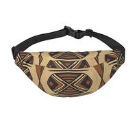 Sac banane léger pour course à pied, randonnée, imprimé éléments africains, grand sac banane pour entraînement, voyage, noir, taille unique, sport, noir, taille unique, sport, Noir , Taille unique