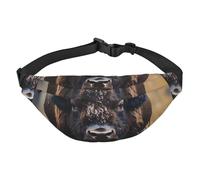 Sac banane léger pour course à pied, randonnée, sac banane avec imprimé bison d'Amérique du Nord pour l'entraînement, les voyages, noir, taille unique, sport, Noir/blanc, One Size, Sports