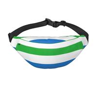 Sac banane léger pour course à pied, randonnée, sport, sport, avec imprimé drapeau de Sierra Leone, Noir/blanc, One Size, Sports