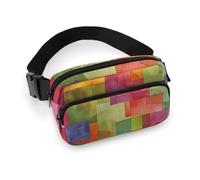 Sac banane léger pour homme et femme - Couleurs vives - Motif abstrait - Avec sangle réglable - Pour la course à pied, la randonnée, les voyages - Style : 20 x 13 cm, Style :, 20x13cm