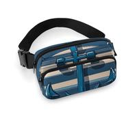 Sac banane léger pour homme et femme - Motif ancre - Avec sangle réglable - Pour la course à pied, la randonnée, les voyages - Style : 20 x 13 cm, Style :, 20x13cm
