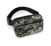 Sac banane léger pour homme et femme - Motif dragon oriental - Avec sangle réglable - Pour la course à pied, la randonnée, les voyages - Style : 20 x 13 cm, Style :, 20x13cm