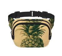 Sac banane léger pour homme et femme - Motif phare aquarelle - Réglable - Pour l'entraînement, la course à pied, les voyages - Sac banane décontracté, Ananas de bienvenue vintage, Taille unique
