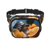 Sac banane léger pour homme et femme - Motif phare aquarelle - Réglable - Pour l'entraînement, la course à pied, les voyages - Sac banane décontracté, Tortues sortant d'oranges, Taille unique