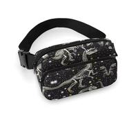 Sac banane léger pour homme et femme - Motif squelette de dinosaure - Sac banane complet imprimé avec sangle réglable pour la course à pied, la randonnée, les voyages - Style : 20 x 13 cm, Style :,