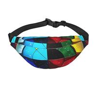 Sac banane léger pour la course à pied, la randonnée, imprimé brillant dans toutes les directions, grand sac banane pour entraînement, voyage, noir, taille unique, sport, Noir/blanc, One Size, Sports