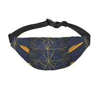 Sac banane léger pour la course à pied, la randonnée, imprimé spatial multidimensionnel, grand sac banane pour entraînement et voyage, noir, One Size, Sports