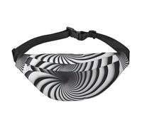 Sac banane léger pour la course à pied, la randonnée, l'illusion d'optique en spirale, grand sac banane pour entraînement, voyage, noir, taille unique, sport, Noir/blanc, One Size, Sports