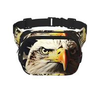 Sac banane léger pour vétérans avec drapeau aigle chauve - Petit sac banane tendance - Sac banane léger pour femme et homme - Pour la course à pied, l'entraînement, la randonnée, les voyages