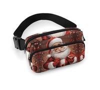 Sac banane léger pour voyage, sport, randonnée, course à pied, cadeau de Noël, 7,9 x 13 cm, Cadeau de Noël Père Noël, 7.9 X 5.1 in