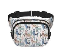 Sac banane llama alpaga cactus pour homme et femme, sac banane tendance pour entraînement, course à pied, voyage, randonnée, Noir , Taille unique