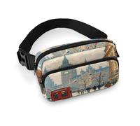 Sac Banane London Impression pour Homme et Femme, avec Fermeture éclair, imprimé intégral et bandoulière réglable.