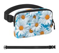 Sac banane magritte bleu chair pour homme et femme, sac banane avec poches à fermeture éclair, sac de taille imperméable avec sangle réglable pour l'entraînement, la course à pied, les voyages, la