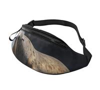 Sac banane marron avec sceau sur le rocher pour homme et femme - Sac banane réglable