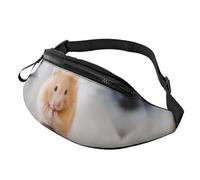 Sac banane marron hamster pour homme et femme, sac banane en polyester imprimé pour voyage, marche, sport avec sangle réglable, Noir , Taille unique