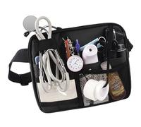 Sac banane médical pour infirmières avec ceinture réglable, poches en maille pour stéthoscope, ciseaux et équipement, Noir