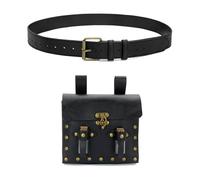 Sac banane médiéval avec ceinture réglable Rerto - En cuir synthétique - Accessoire de costume médiéval pour homme et femme - Cosplay Fantasy LARP, Noir , Einheitsgröße, Mass Beauty