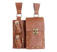 Sac banane médiéval en cuir avec 2 bouteilles de potion en liège pour Halloween, marron, Taille unique, Beauté de masse