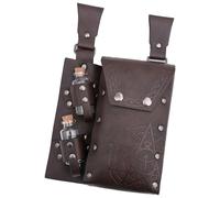 Sac banane médiéval en cuir avec 2 porte-bouteilles en liège, marron foncé, Taille unique, Beauté de masse