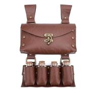 Sac banane médiéval en cuir avec 2 porte-bouteilles pour Halloween Fantasy Wizard Hip Bag, Section B, Taille unique, Beauté de masse