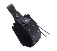 Sac banane médiéval en cuir avec rivets pour pièces de monnaie, sac latéral, accessoires de costume médiéval pour cosplay, fête, Halloween, reconstitution historique, Rangée de clous noirs, Taille