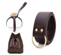 Sac banane médiéval en cuir pour ceinture de magicien, pochette latérale, bouteille de potion en liège, CST009 4, Taille unique, Beauté de masse