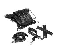 Sac banane médiéval en cuir PU imperméable avec sangle gothique punk rétro pour voyage, randonnée, homme et femme