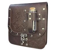 Sac banane médiéval Magicien Sacs de taille avec bouteille de boisson bouchée Sac de ceinture en cuir médiéval Accessoires de costume Sac d'alchimiste, A, En storlek, Beauté de masse