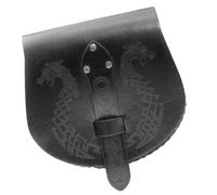 Sac banane médiéval rétro en cuir synthétique - Sac à main médiéval - Sac à main portable - LARP - Costume Renaissances - Sac en cuir médiéval, Noir , Taille unique, Beauté de masse