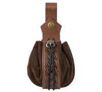Sac banane médiéval rétro, sac banane, accessoires de costume Renaissances pour femme et homme, sac banane en cuir, pochette de ceinture pour pièces de monnaie, marron clair, Taille unique, Beauté de