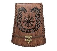 Sac banane médiéval vintage en cuir gaufré pour téléphone portable, porte-monnaie pour homme et femme, b