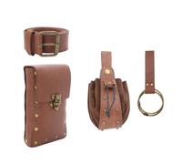 Sac banane médiéval vintage poches ceinture sac banane LARP Renaissance accessoires de costume femme homme cuir Fannys Pack, Sac banane marron, As Show