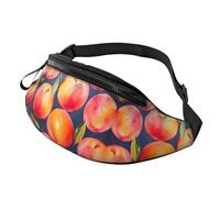 Sac banane mignon avec illustration de cactus sans couture pour homme et femme, sac de poitrine réglable tendance, sac banane de voyage, sport, marche, Pêche colorée1, Taille unique