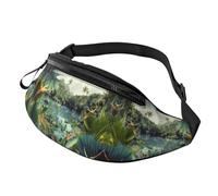 Sac banane mignon avec illustration de cactus sans couture pour homme et femme, sac de poitrine réglable tendance, sac banane de voyage, sport, marche, Paysage tropical, Taille unique