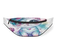 Sac banane mignon avec motif de chat licorne pour femmes, hommes, enfants, filles, garçons, sac banane pour voyage, sport, course à pied, couleur, M, Organiseur de sac