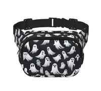 Sac banane mignon avec motif fantôme blanc Halloween 1 imprimé pour femmes hommes sac banane avec sangle réglable pour voyage, randonnée, cyclisme