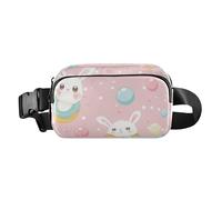 Sac banane mignon Boo noir avec sangle réglable pour femme, Lapin et beignets Kawaii, one size, Lapin et beignets Kawaii